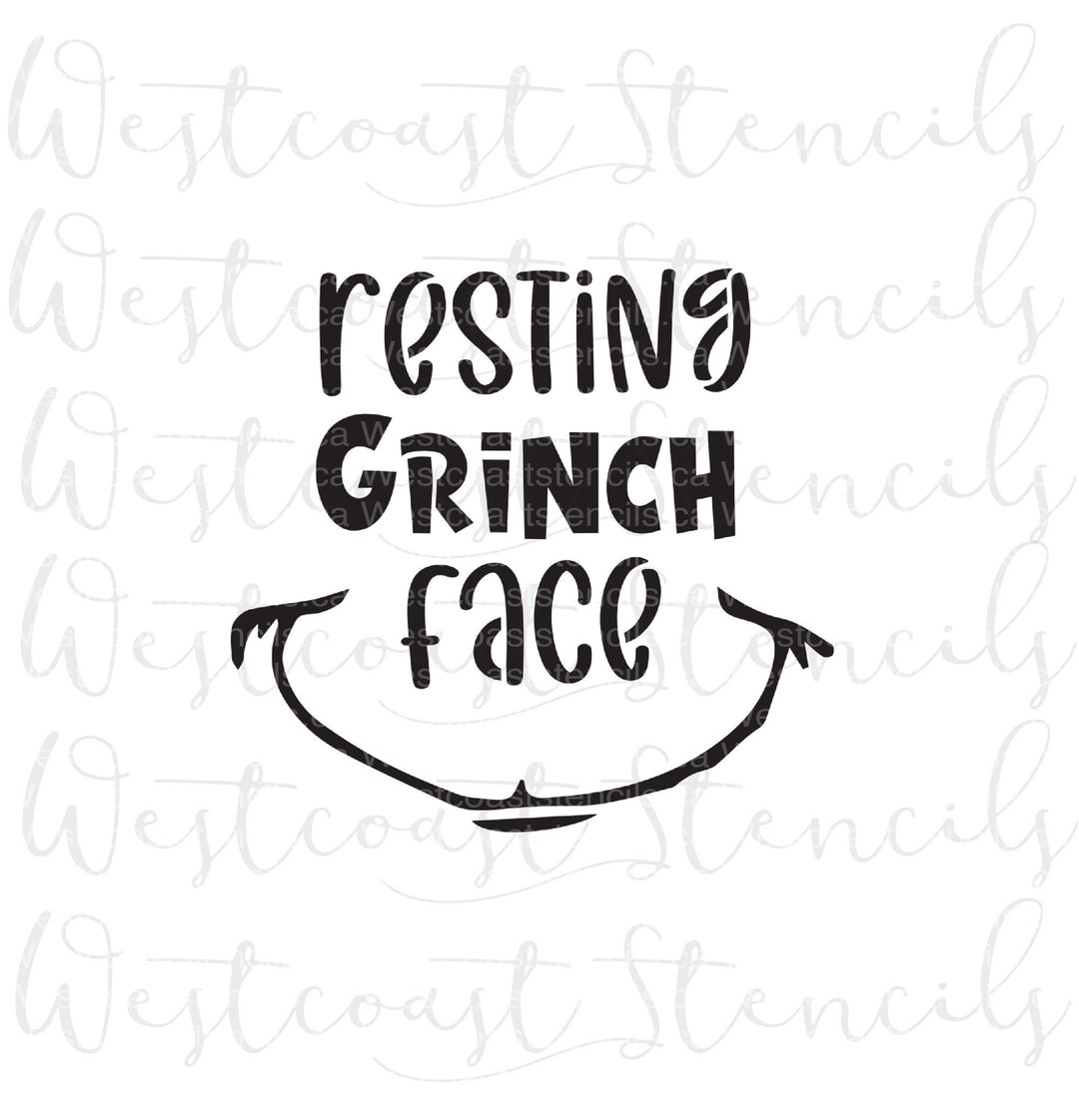 Fast Shipping!! Resting Grinch Face Cookie Stencil, Face Stencil ...