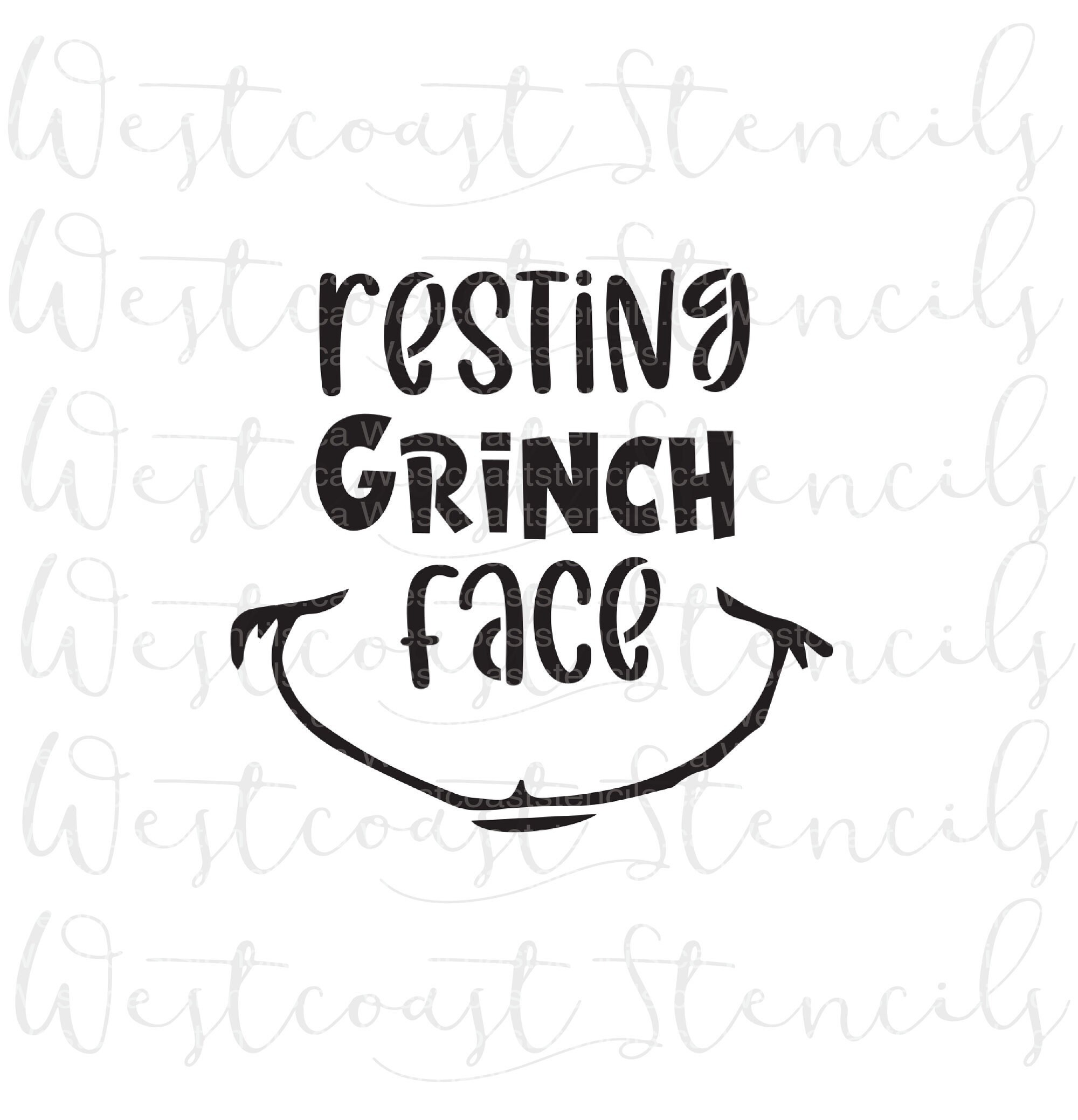 Fast Shipping Resting Grinch Face Cookie Stencil Face - Etsy