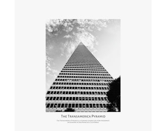 San Francisco poster | Black and White San Francisco Poster | Building poster | Transamerica building | Matte Vertical Posters