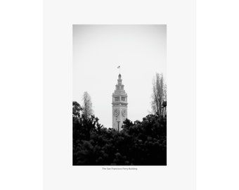 San Francisco poster | Black and White San Francisco Poster | Ferry Building | SF poster | Matte Vertical Posters