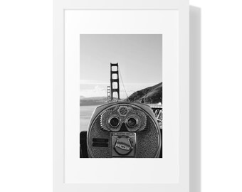 Golden Gate Bridge, San Francisco, B&W 1 (Framed Vertical Poster)