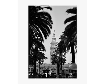 San Francisco poster | Black and White San Francisco Poster | Building poster | Ferry building | Matte Vertical Posters