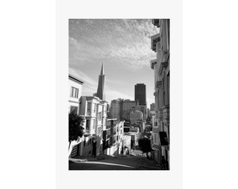 San Francisco poster | Black and White San Francisco Poster | Building poster | Transamerica building | Cityscape | Matte Vertical Posters