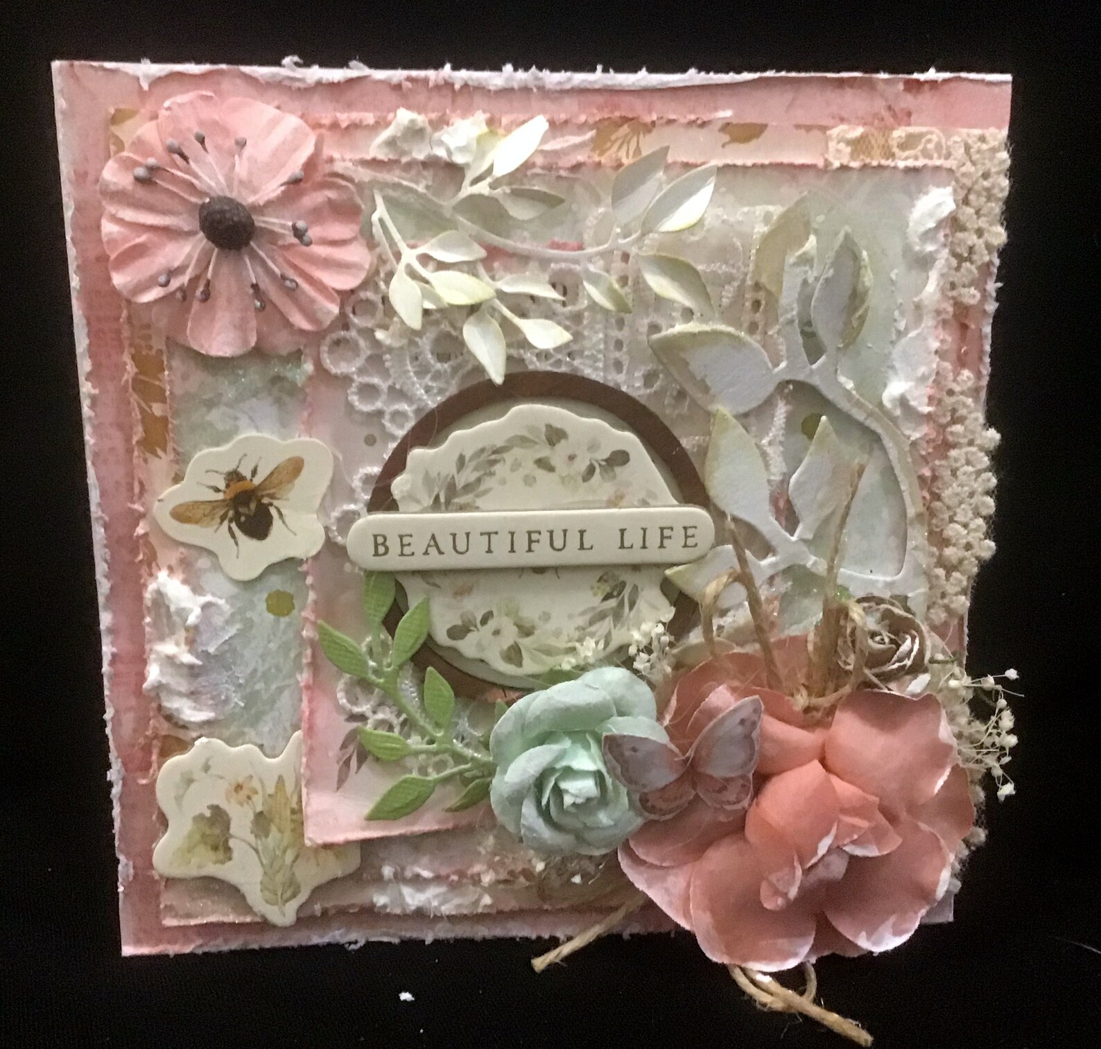 Shabby chic card handmade card greeting card all occasion Etsy