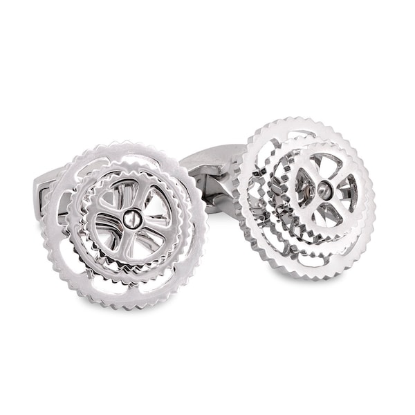 Rotatable Bicycle Gear Cufflinks, Bike Chain Cufflinks - the "gears" spin