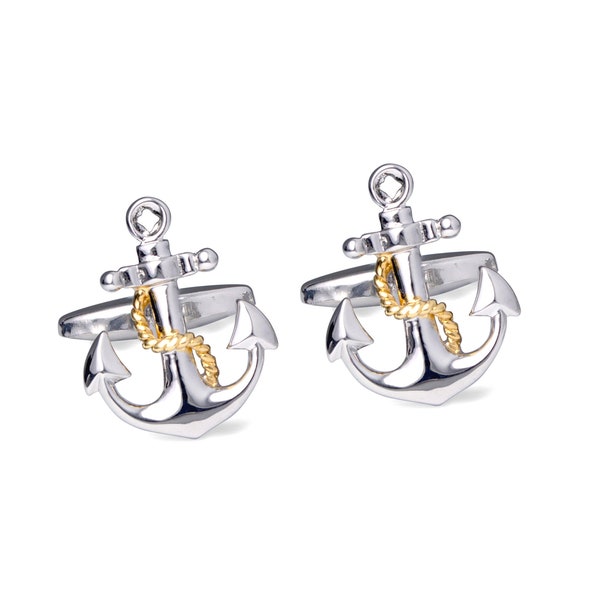 Nautical Anchor Cufflinks with Details