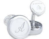 A, B, C, D, E, F Personalized Alphabet Cufflinks with Clip On Button Covers