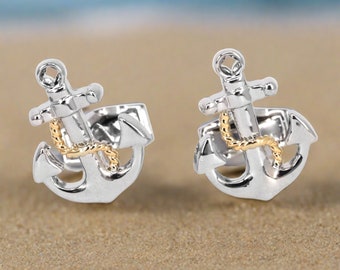 Nautical Anchor Cufflinks with Details