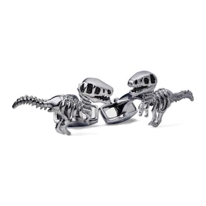 Rustic Dinosaur Skeleton Cufflinks, Dinosaur Bones Cufflinks, Jurassic Park Cufflinks