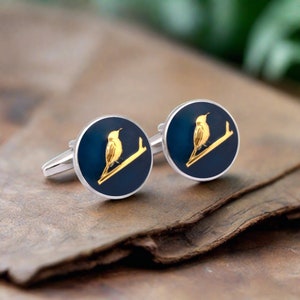 Sunbird Cufflinks - Singapore Botanic Series