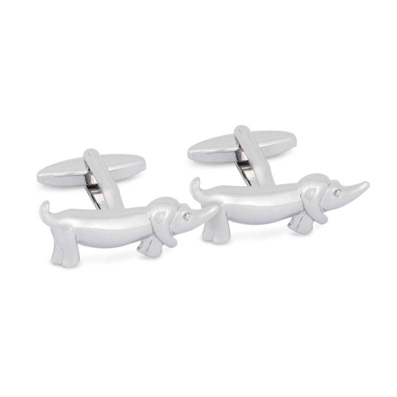 Silver Dachshund Cufflinks