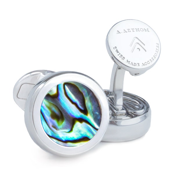 Abalone Shell Pearl Button Cover Cufflinks