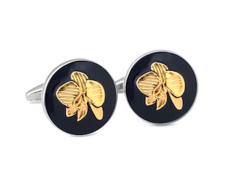 Orchid Cufflinks - Singapore  Botanic Series