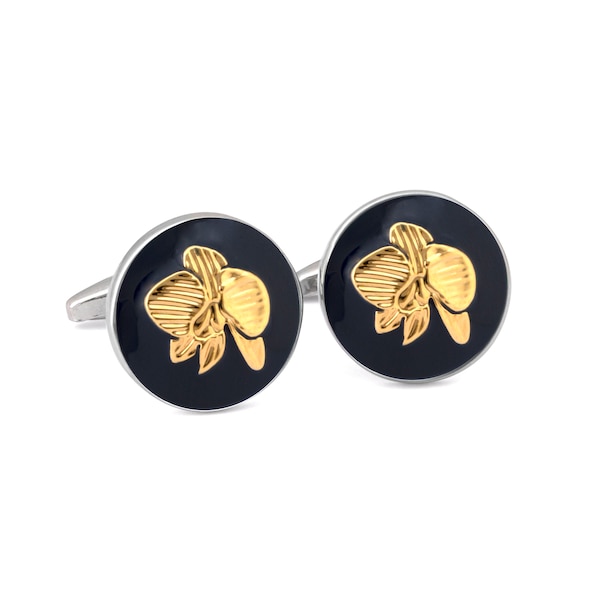 Orchid Cufflinks - Singapore  Botanic Series