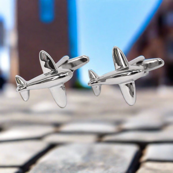 Silver Aeroplane Cufflinks