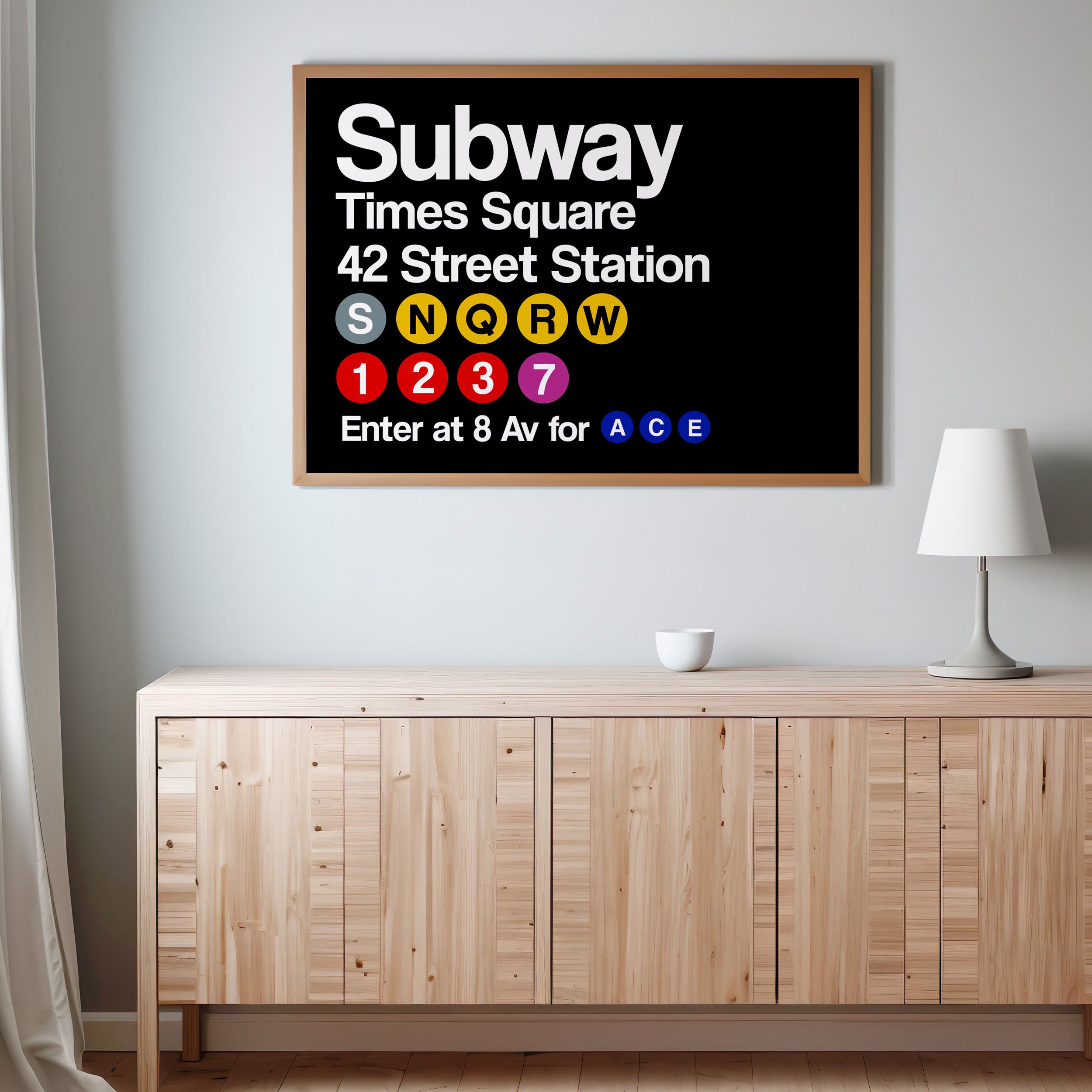 New York Subway Sign, NYC Train Station Print, Times Square