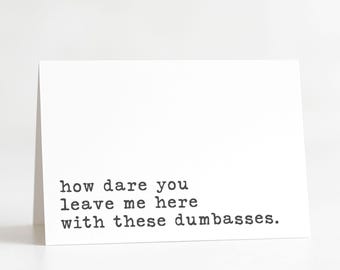 Tarjeta "¿Cómo te atreves a irte?", Tarjeta de despedida de nuevo trabajo, Tarjeta divertida para un compañero de trabajo, Tarjeta divertida de despedida para tu mejor amigo/a del trabajo, Tarjeta de renuncia del último día de trabajo