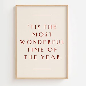 Arte de parede de Natal, pôster da época mais maravilhosa do ano, decoração tradicional de Natal, impressão de letras de músicas antigas de Natal, download digital