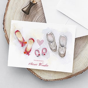 Congratulations card for the birth &quot;Welcome little miracle&quot; for girls, A6 folding card with envelope