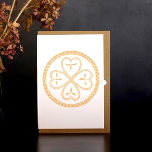 Card for friends: Greeting card "Sámi", folding cards blank, greeting card heart, illustration greeting card folk art, Sami Lapland, ethno abstract