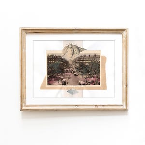 Vintage postcard collage, hand-colored 1920s card, Paris, Avenue de l&#39;Opéra – art gift for travelers | JF Design Fine Art