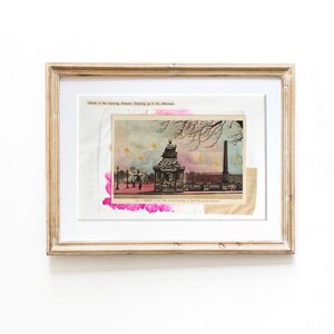 colagem vintage Paris, Place de la Concorde, cartão postal colorido à mão década de 1920, presente de arte para viagem | JF Design Belas Artes