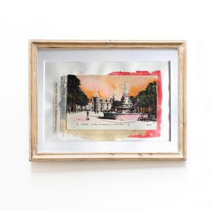 colagem vintage Nevers na França, cartão postal colorido à mão década de 1920, presente de viagem de arte | JF Design Belas Artes