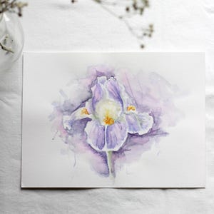 Stampa artistica di iris, giglio della spada, acquerello botanico | Belle Arti di Judit Fortelny