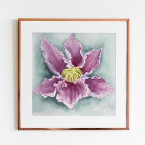 Dipinto originale Clematis, acquerello, dipinto botanico | Belle arti di Judit Fortelny