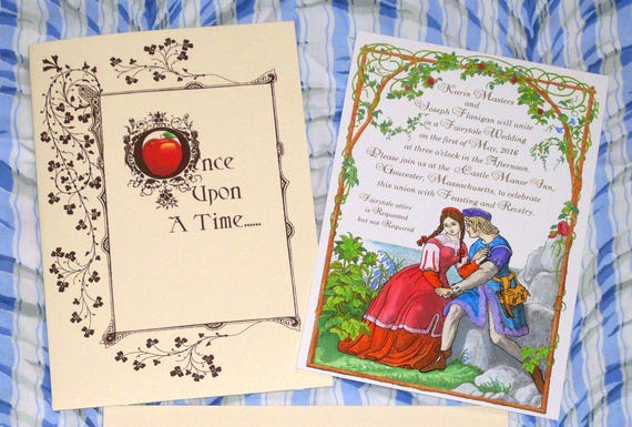 Fairytale Wedding Invitation Suite Sample: Storybook Design