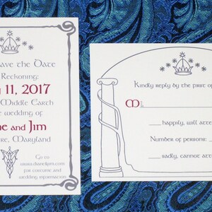 Moria Invitation, Doors of Durin, Lord of the Rings, Khazad-dûm, Silver Gatefold Wedding Invitation and Save the Date Suite image 3