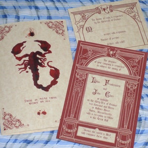 Gothic Scorpion Wedding Invitation Sample: Red Victorian, Halloween