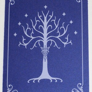 White Tree of Gondor Invitation, Aragorn, Arwen, LOTR, Hobbit, Elven Wood-Grain Pocketfold Wedding Invitation Suite Sample image 7