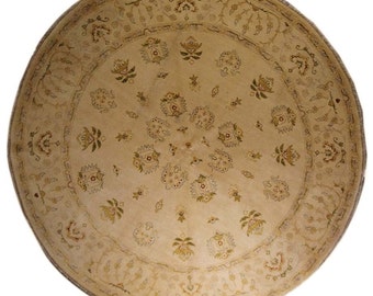 Round Area Rug Indian Agra Circular Handmade Wool Area Rug Etsy