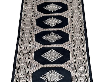 2'7" x 10'2" Bokhara Hall Runner Pakistani 100% Wool Area Rug Hand-knotted