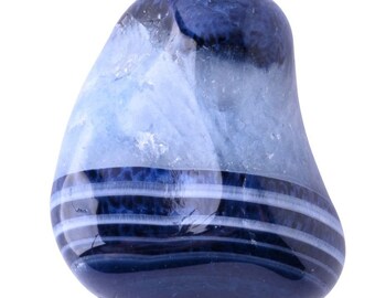 Blue Banded Agate Crystal, information card and  organza bag. Blue Banded Agate. Blue Banded Agate Crystal. Blue Banded Agate Tumblestone