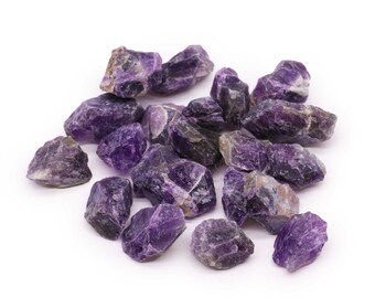 Amethyst Raw Crystals 30-40mm with an information card in an organza bag. Raw crystals. Amethyst Raw. Amethyst Raw Crystal Amethyst Raw lg
