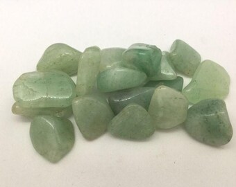 Green Aventurine Crystal / Tumblestone with info card & organza bag 20-30mm, Green Aventurine 20-30mm Tumblestone. Green Aventurine Crystal.