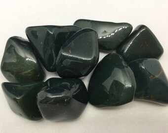 Bloodstone Crystal / Tumblestone 20-30mm with info card in an organza bag. Bloodstone crystal 20-30mm with info card. Bloodstone Tumblestone