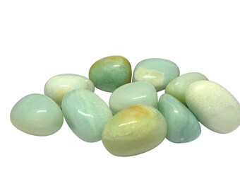 Amazonite Crystal/Tumblestone 12-35mm with an information card in an organza bag. Amazonite Gemstone. Amazonite Chinese .