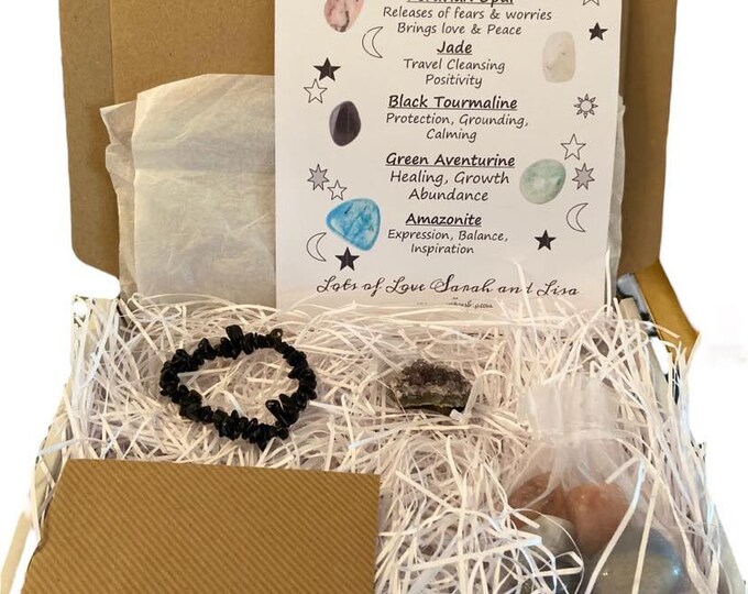 Featured listing image: Capricorn Zodiac Crystal Box with gifts. Personalisable Capricorn Crystal Box with extras.  Capricorn Wall Art, Crystals and more.