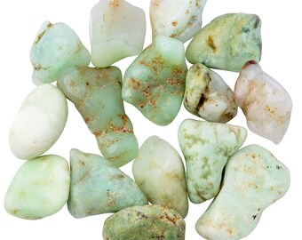 Chrysoprase Crystal/Tumblestones with an information card in an organza bag