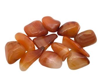Brazilian Orange Agate Crystal 20-30mm with an information card in an organza bag