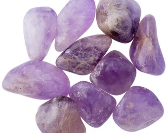 Amethyst Tumblestone /Crystal 20-30mm with an information card in an organza bag