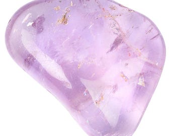 Ametrine A Grade Crystal / Tumblestone 20/30mm with an information card in an organza bag. Ametrine crystal 20-30mm. Ametrine Tumblestone