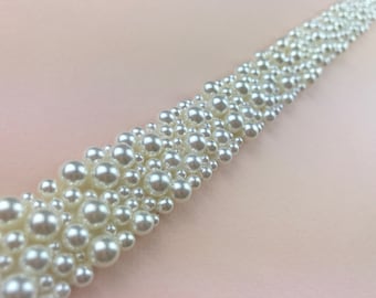 Crystal Bridal Belt: Clear Glass Bead Sash, Made to Measure  display picture 2