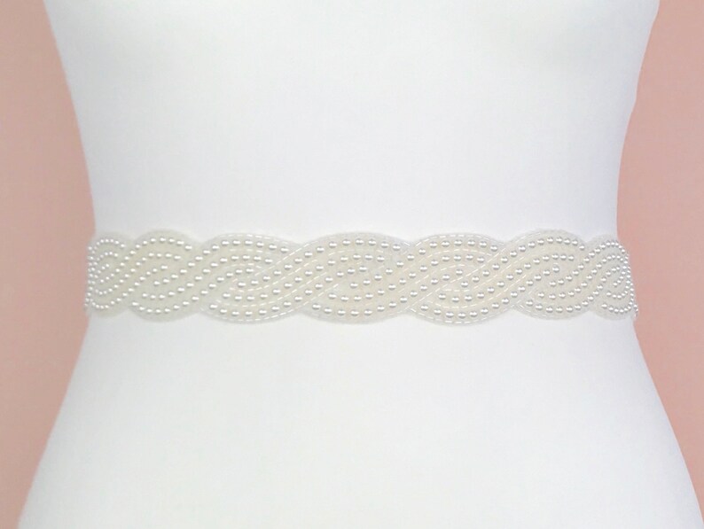 Pearl and Bugle Bead Belt Pearl Belt Clasp Pearl Bridal Etsy