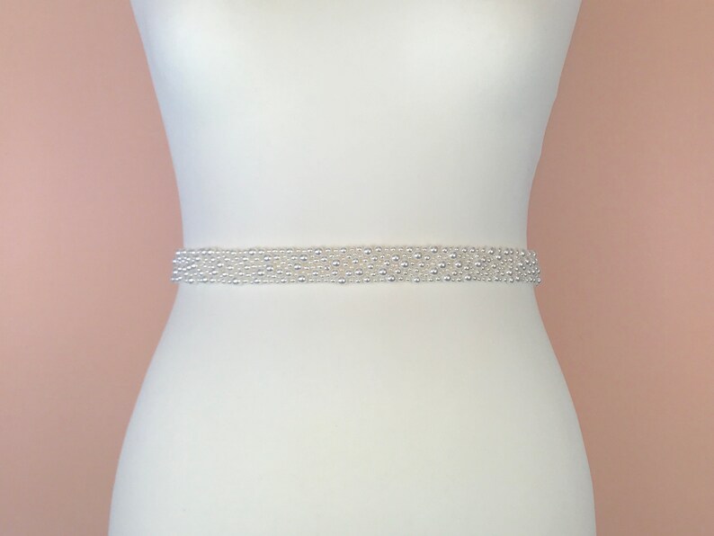 Pearl Bridal Belt Pearl Bridal Sash Pearl Clasped Belt Etsy