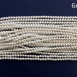 Perles d'imitation japonaises de haute qualité 6 mm, Perles de mariée, Perles blanches, Perles ivoire, Perles de mariage, Perles de mariée