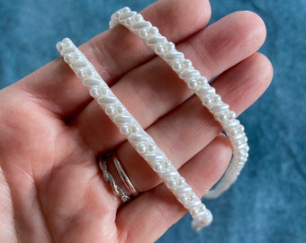 Pair Of Pearl Beaded Attachable Bridal Straps, Wedding Dress Straps, Beaded Straps, Pearl Straps - ELSA